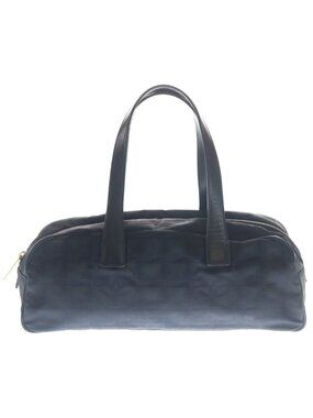 Chanel New Travel Line CC Logo Nylon Leather Hand Mini Boston Bag Black